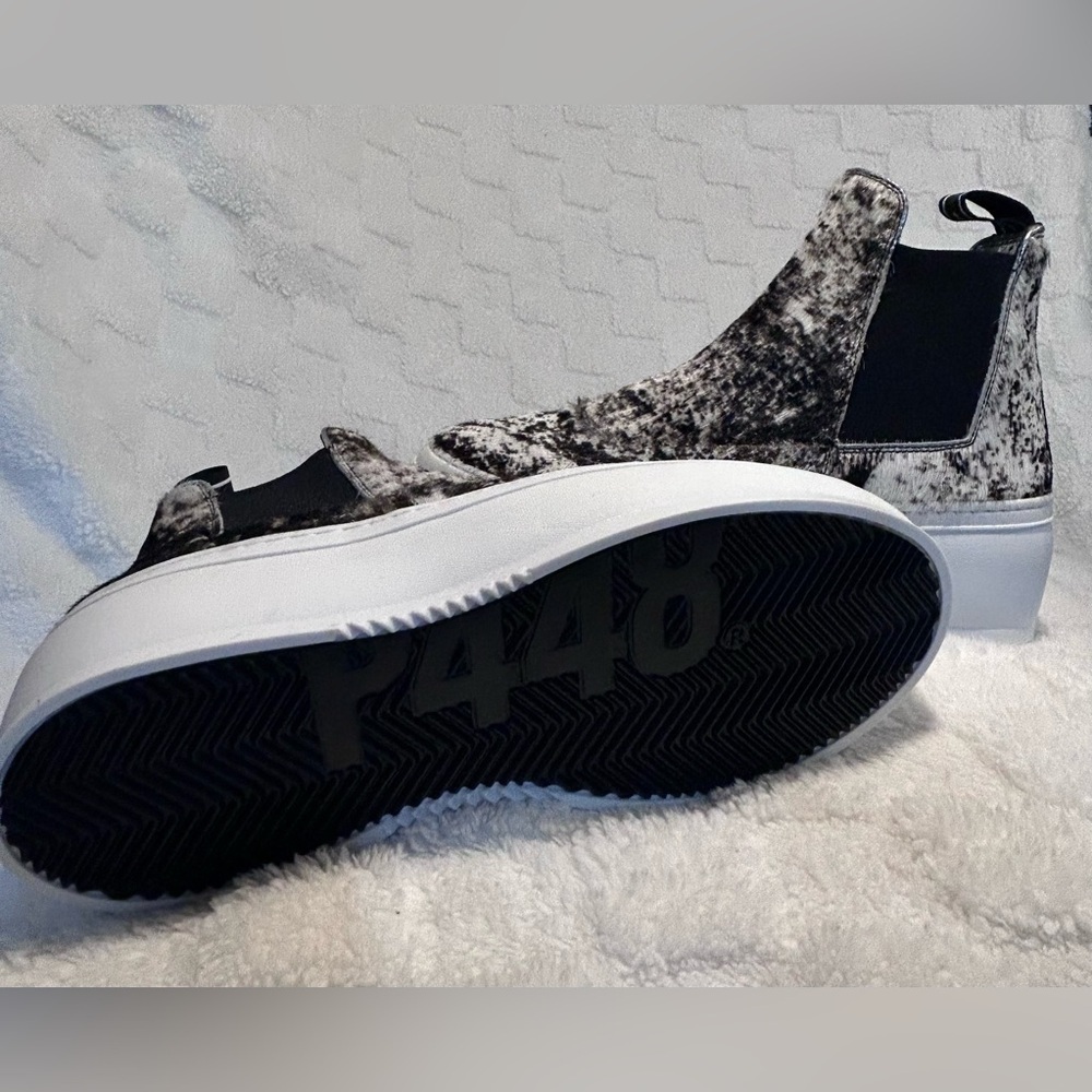 P448 Lucy Calf Hair High Top Platform Pull On Sneaker Size 37 - Picture 6 of 8